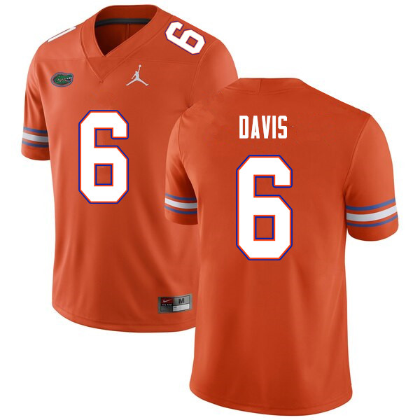 Men #6 Shawn Davis Florida Gators College Football Jerseys Sale-Orange